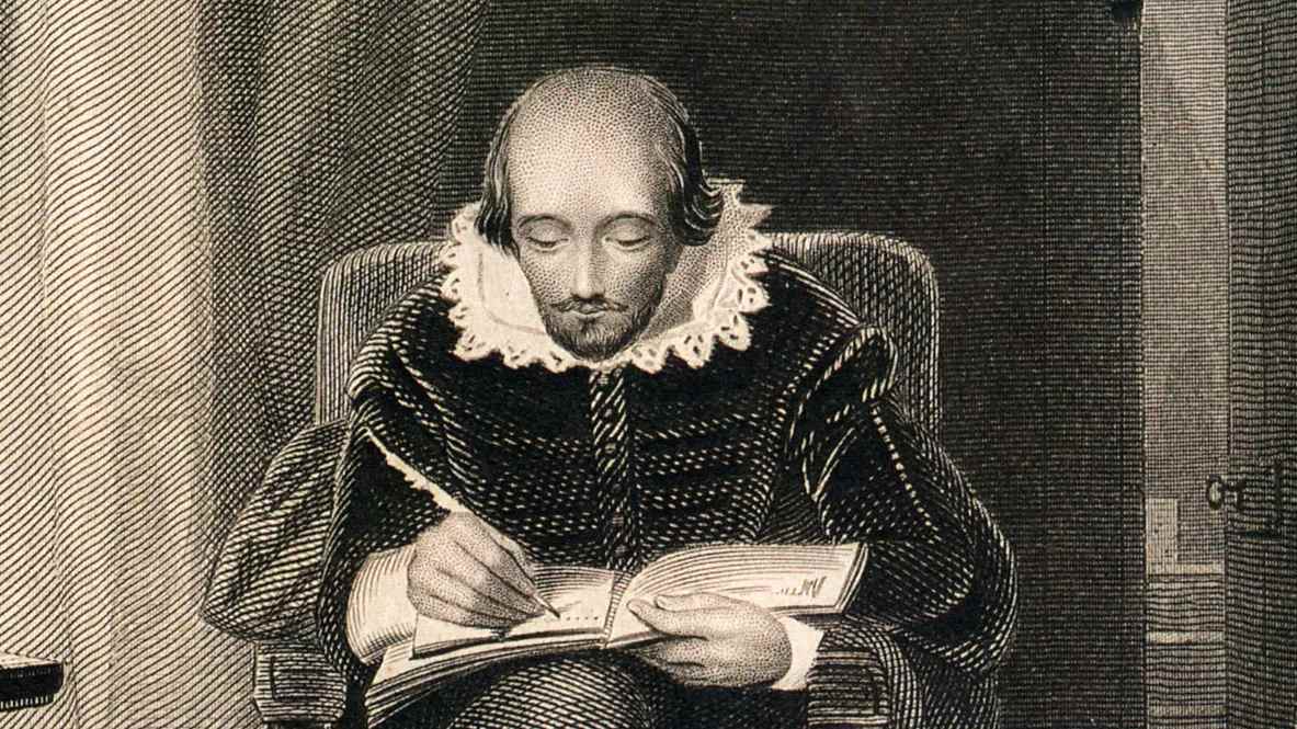 Image of Shakespeare writing